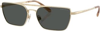 Ralph Lauren Rechthoekige Zonnebril - Dames - Zonnebrillen - Geel - 58 MM - Accessoires