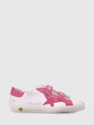 Golden Goose Old School Bicolour Leather Trainers for Boys with Velcro Closure