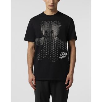 Philipp Plein Round Neck T-Shirt Teddy Strass Teddy Bear Men in Black at Nordstrom, Size Xxx-Large
