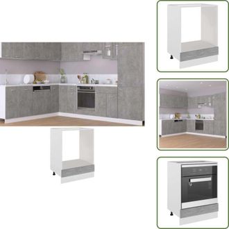 vidaXL The Living Store Mobile per Forno Riga Grigio Cemento 60x46x81,5 cm - Mobile per cucina