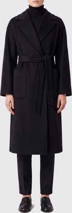 Max Mara Cappotto lungo a vestaglia in puro cashmere con cintura in vita