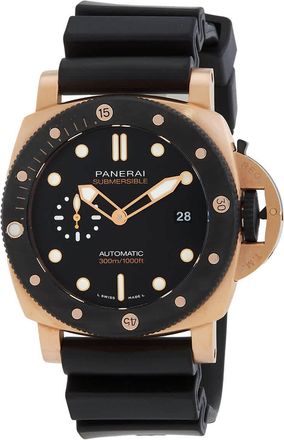 Officine Panerai Submersible Goldtech OroCarbo Automatic Black Dial Mens Watch pam01070