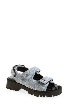 Marc Jacobs The Quilted Denim Sunny Sandal in Light Wash Indigo at Nordstrom Rack, Size 11Us / 41Eu