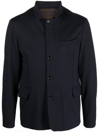 Moorer Cappotto monopetto con colletto ampio - Blu