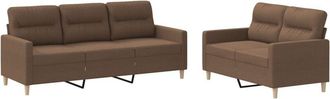 vidaXL Vidaxl - Juego De Sof&aacute;s Con Cojines 2 Piezas Tela Marr&oacute;n