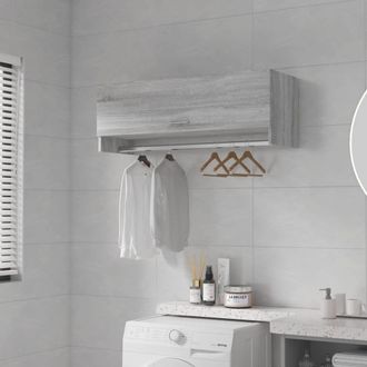 vidaXL Armario Madera Contrachapada Gris Sonoma 100x32,5x35 Cm Vidaxl