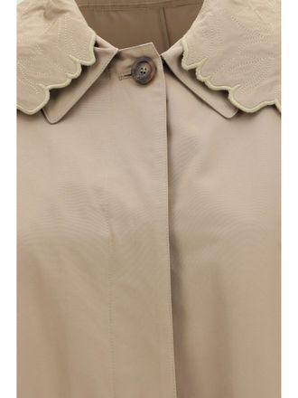 Fabiana Filippi Womens Trench Coat Ottoman Taupe Polyester & Raincoats