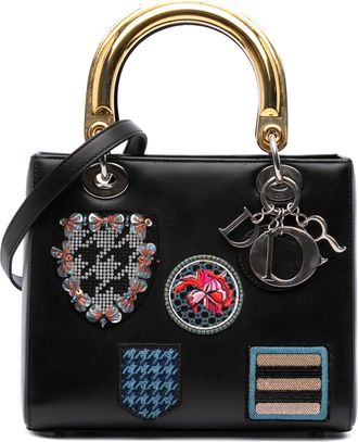 Dior Pre-owned Womens Lady Top Handle Bag - Black Leather - One Size