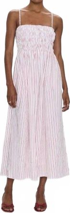 Pistola Denim Bianca Stripe Midi Dress In Pink