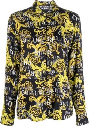 Versace Jeans Couture Zwarte viscose overhemd met lange mouwen - Dames - Overhemden - Veelkleurig - XS - Overhemden