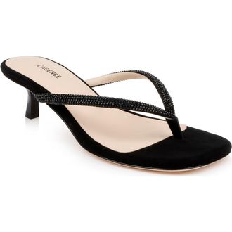 L'agence Hortense Kitten Heel Sandal in Black Suede at Nordstrom Rack, Size 6