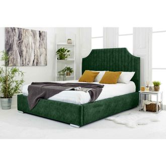 Casa Ascend Green Plush Velvet Single Bed Frame