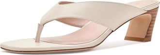 Stuart Weitzman Stassi Thong 50 Womens Sandals Linen/New Camel : 6.5 M, Leather