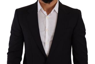 Dolce & Gabbana Mens Black Slim Fit Vest 2 Button Martini Blazer Wool Clothing