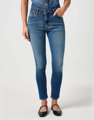 Wrangler Skinny-fit-Jeans WRANGLER WRANGLER Jeans Sienna, Damen, Gr. 25, L&auml;nge 32, blau, Obermaterial: 70% Baumwolle CO. 29% Polyester PES. 1% Elasthan EL., Je