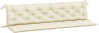 vidaXL Cojines De Banco De Jard&iacute;n 2 Uds Blanco Crema 200x50x7 Cm Vidaxl