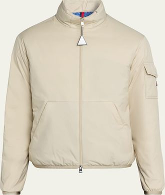 Moncler Mens Nylon Jacket with Stowaway Hood