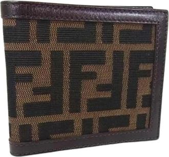 Fendi Pre-owned Wallets, male, Brown, Size: ONE SIZE Pre-owned Canvas Bi-fold Wallet
