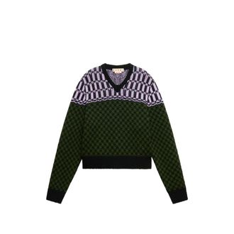 Marni Jacquard-knit Geometric-motif Sweater
