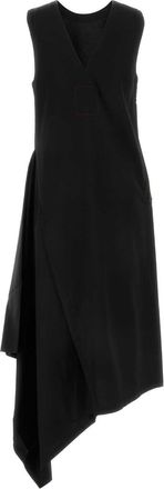 Uma Wang Womens Black Viscose Blend Aura Dress Exterior: Cotton Abiti