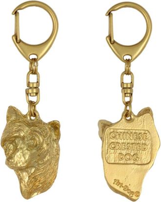 OEM Llavero Con Forma De Perro Con Cresta China Ba&ntilde;ado En Oro, Adorno Para Bolsos, Accesorio De Lujo De Art-dog