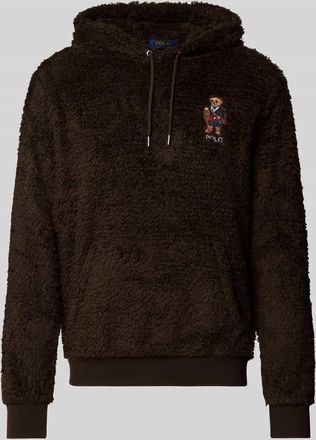 Polo Ralph Lauren Hoodie aus Kunstfell in Dunkelbraun, Größe XL