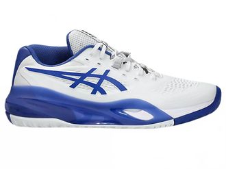Asics Mens Gel Resolution X 2E Wide Tennis Shoes In White/dark Cobalt