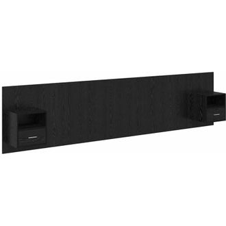 vidaXL Cabecero Con Mueble 3 Pcs Roble Negro Madera De Ingenier&iacute;a Vidaxl