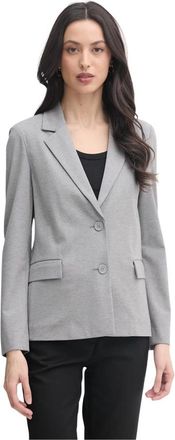 Benetton Enkelrijig blazer - Dames - Blazers - Grijs - L - Leer - Jassen
