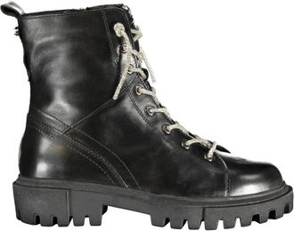 Caf&egrave;noir Amphibian Ankle Boot - Dames - Veterlaarzen - Zwart - 38 EU - Leer - Schoenen