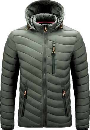 Generic Down Jacket for Men Outdoor Puffer Jackets,Mens Winter Puffer Jacket Thicken Insulated Warm Down Coat Windproof Hooded Puffy Jackets Puffer Jacket Men