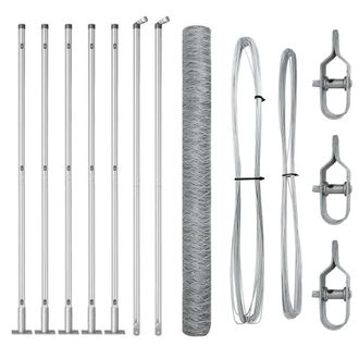 Berkfield Home Hexagon Fence 1.5x10 m Galvanised Steel in Silver