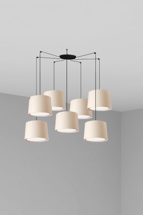 Faro Barcelona Faro Conga - Luz Colgante De Racimo Cil&iacute;ndrico Triple Blanco, E27