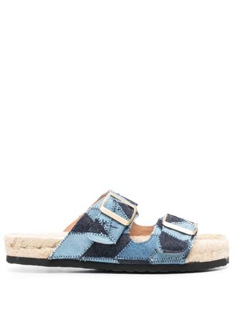 Maneb&igrave; jeans raffia espadrilles - women - Cotton - 37 - Blue