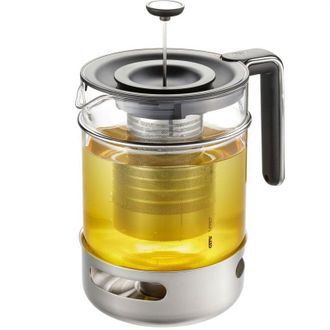 GEFU Gefu T-prep Un Sola Tetera 1500 Ml Negro, Acero Inoxidable, Transparente