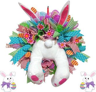 OEM Corona Decorativa Para Puerta Con Dise&ntilde;o De Conejito De Pascua - Corona Decorativa Para Puerta, Regalo De Pascua, Decoraci&oacute;n Del Hogar