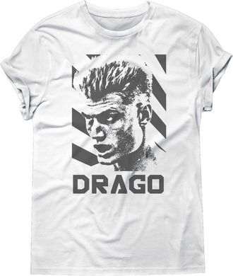 Generic Ivan Drago T-Shirt Rocky Retro Boxing Boxer MMA Gym Unisex Gift Tee (UK, Alpha, L, Regular, Regular, Standard, White)