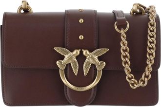 Pinko Love One Mini Bordeaux Leather Shoulder Bag