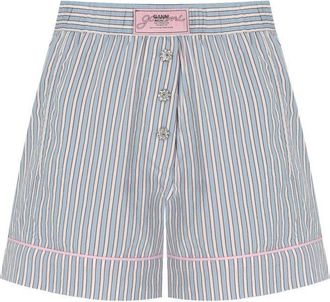 Ganni SHORTS A RIGHE SOFT CHAMBRAY GANNI