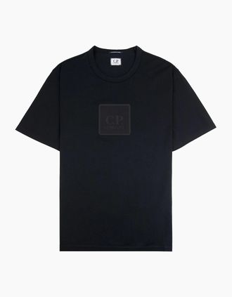 C.P. Company Mens Cp Company The Metropolis Series Mercerised Jersey Rubberized Logo T-shirt Black 999 - Size: 36