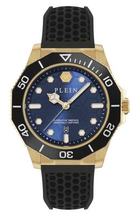 Philipp Plein Aquastorm Silicone Strap Watch, 44mm in Blue Aquastorm at Nordstrom