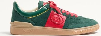 Valentino Garavani Upvillage Low Top Trainer In Split Leather And Calfskin Nappa Leather