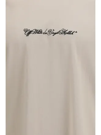 Off-white Mens T-Shirt Script Arrow Pumice Stone Cotton T-Shirts And Polos