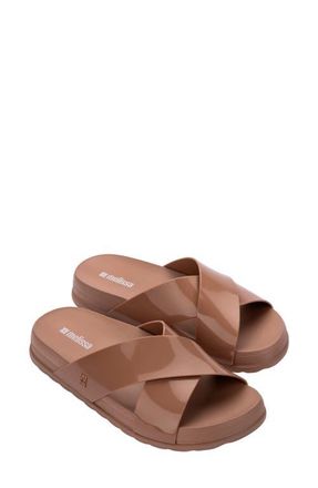 Melissa Cozy Cross Platform Slide Sandal in Brown at Nordstrom, Size 10