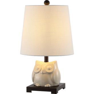 Jonathan Y Designs Justina Ceramic Mini LED Table Lamp in Antique White at Nordstrom