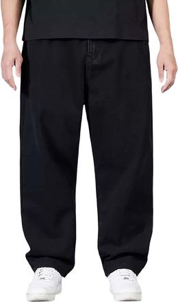 Generic Plus Size Baggy Wide Leg Jeans: Straight Jeans for Men U Classic Basic Denim Jeans Classic Fit Jeans Baggy Jeans for Me Hip Hop Jeans Streetwear Relax