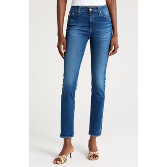 AG - Adriano Goldschmied Mari Mid Rise Slim Straight Leg Jeans in 12 Years Fleur at Nordstrom Rack, Size 26