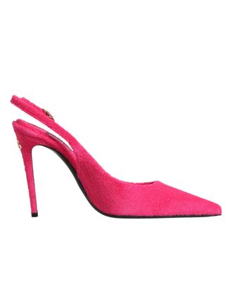 Dolce & Gabbana Pink Suede High Heels Slingback Womens Shoes