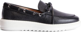 Giuseppe Zanotti Alfred grained-leather boat shoes - men - Leather/Leather/Rubber - 46 - Black