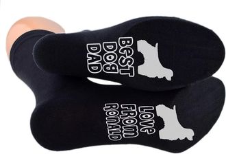 Generic Best Dog Dad Cocker Spaniel Sole Print Socks Personalised with Name Mens UK 5-12, One Pair, Black